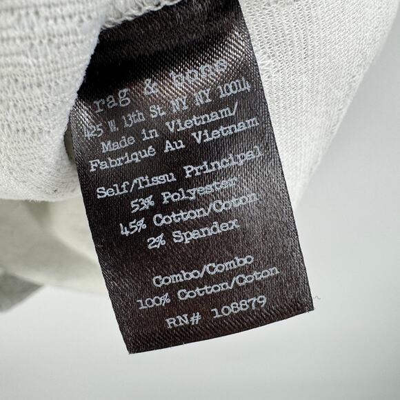 Rag & Bone Gray Quilted Jacquard Leaf Varsity Rib Detail Mini Skirt Size Medium‎ - Picture 4 of 5